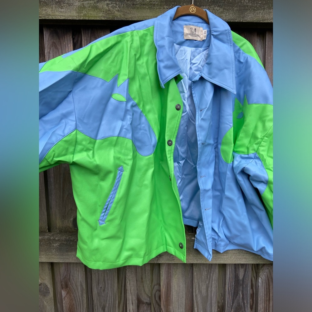 Fashion Brand Company Dueling Horses Jacket Blue and Green